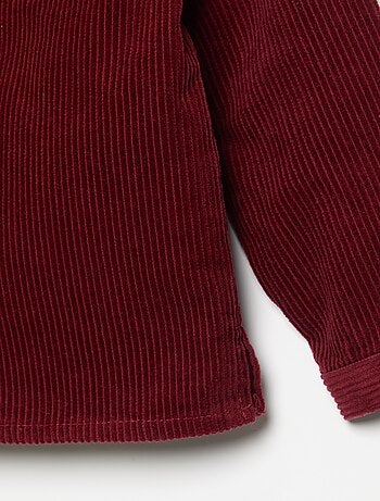 Chemise à manches longues en velours côtelé