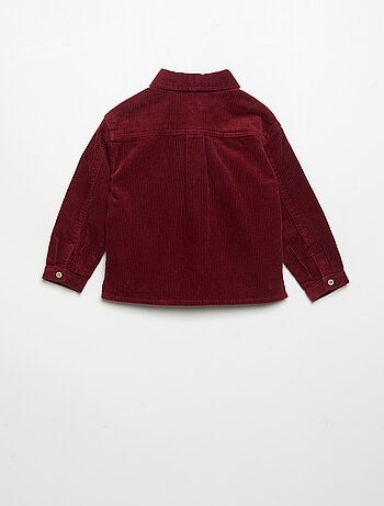 Chemise à manches longues en velours côtelé