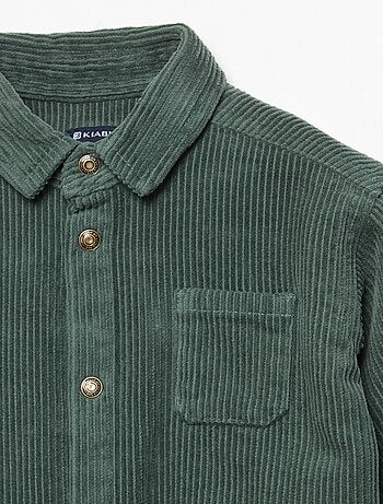 Chemise à manches longues en velours côtelé