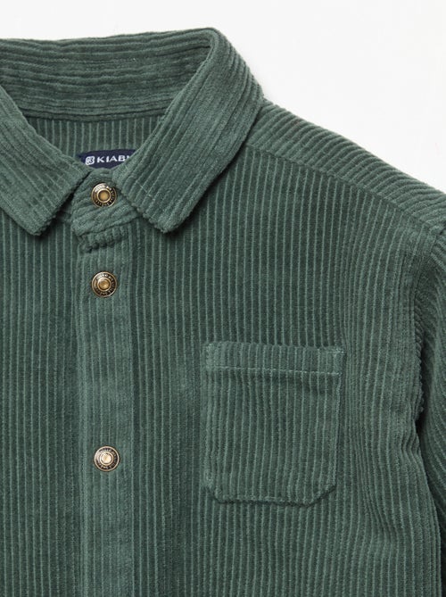 Chemise à manches longues en velours côtelé - Kiabi