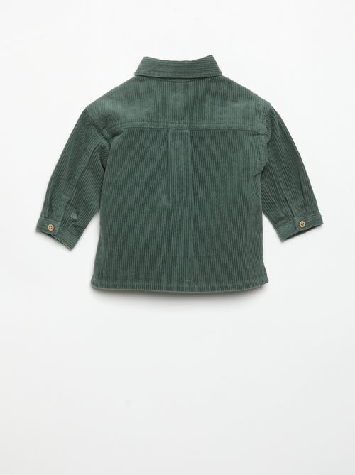 Chemise à manches longues en velours côtelé - Kiabi