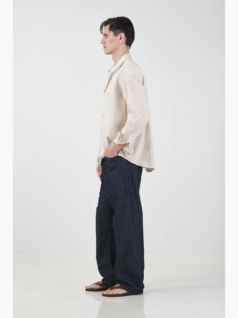 Chemise à manches longues oversize avec fermeture boutonnée giesto Ivoire - Kiabi