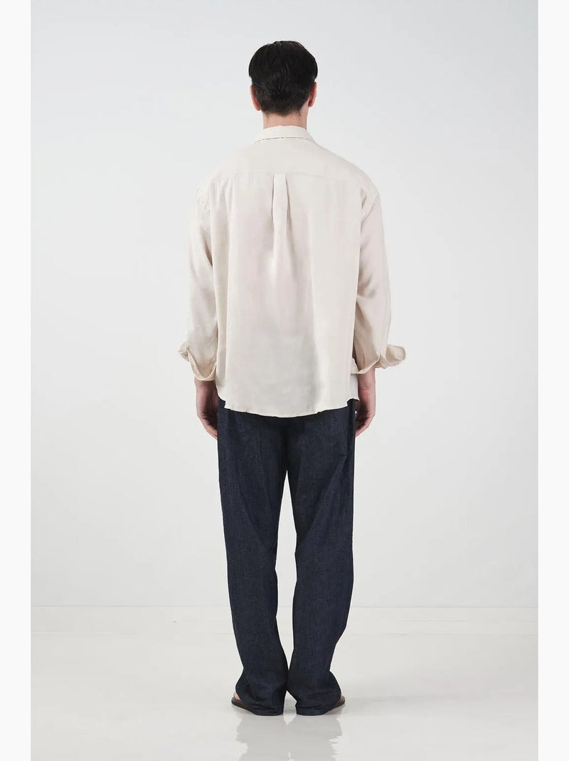 Chemise à manches longues oversize avec fermeture boutonnée giesto Ivoire - Kiabi