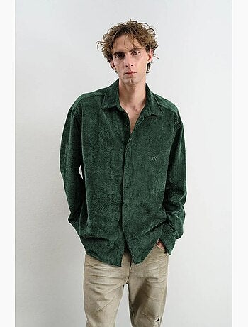 Chemise à manches longues oversize texturée giesto
