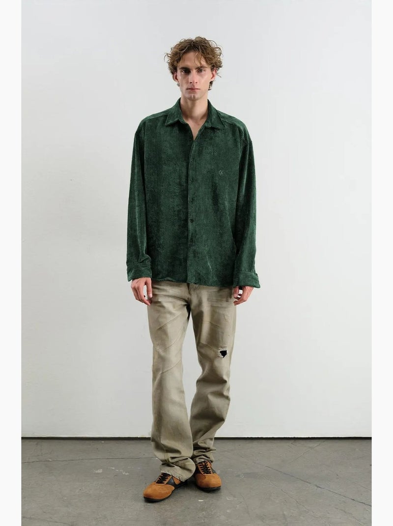 Chemise à manches longues oversize texturée giesto Vert foncé - Kiabi