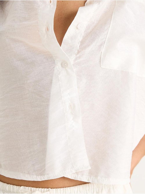 Chemise à manches mi-longues et poche unique lucci - Kiabi