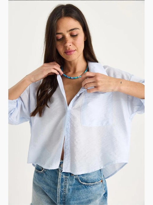 Chemise à manches mi-longues et poche unique lucci - Kiabi