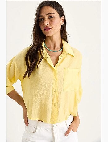 Chemise à manches mi-longues et poche unique lucci