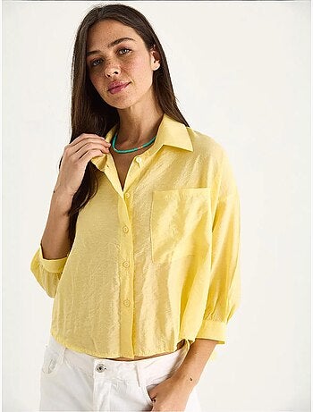Chemise à manches mi-longues et poche unique lucci