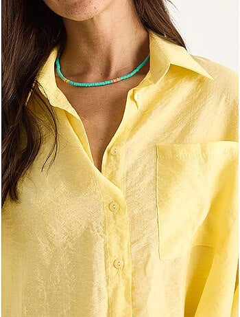Chemise à manches mi-longues et poche unique lucci