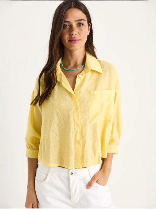 Chemise à manches mi-longues et poche unique lucci - Kiabi