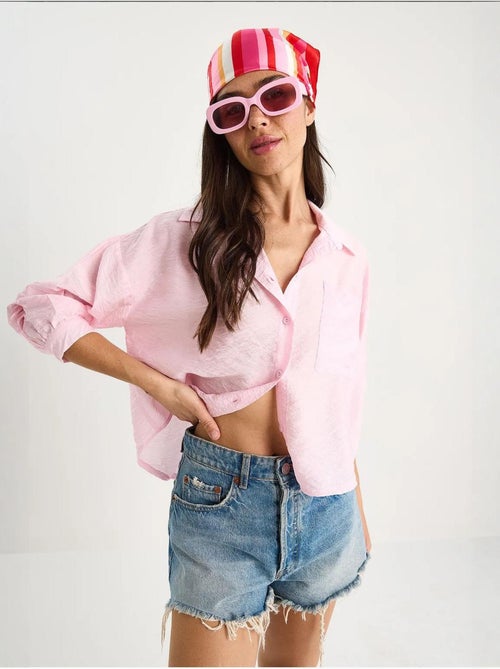 Chemise à manches mi-longues et poche unique lucci - Kiabi