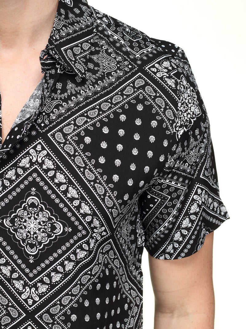 Chemise à motif - Frilivin Noir - Kiabi