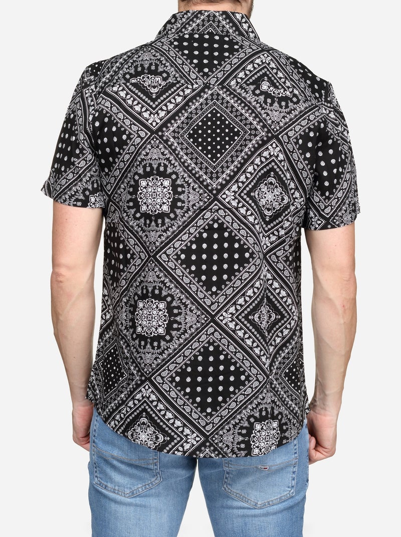 Chemise à motif - Frilivin Noir - Kiabi