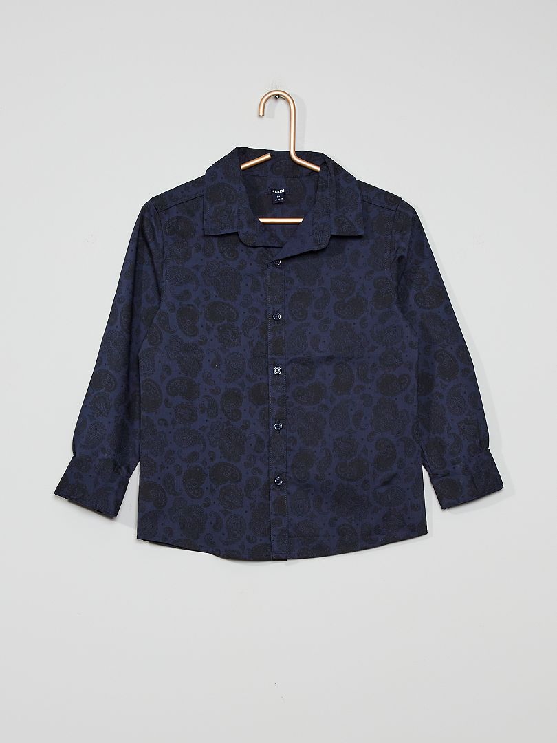 Chemise à motif paisley bleu - Kiabi