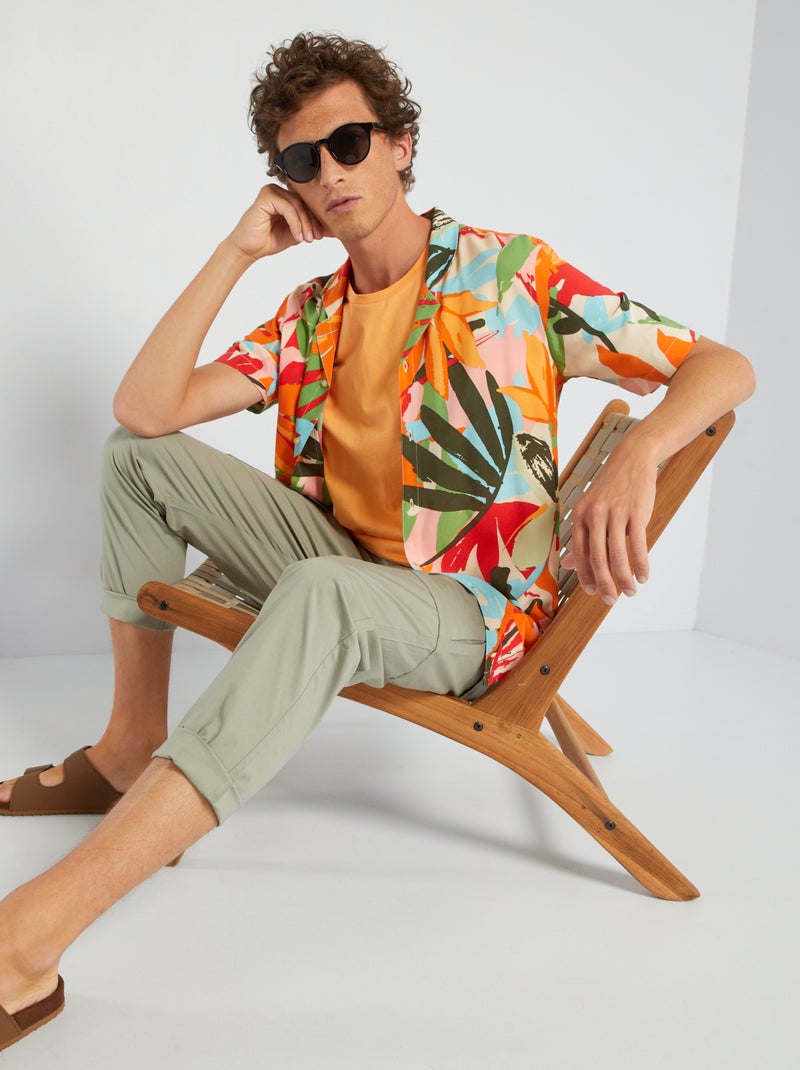 Chemise à motifs fluide et légère Orange - Kiabi