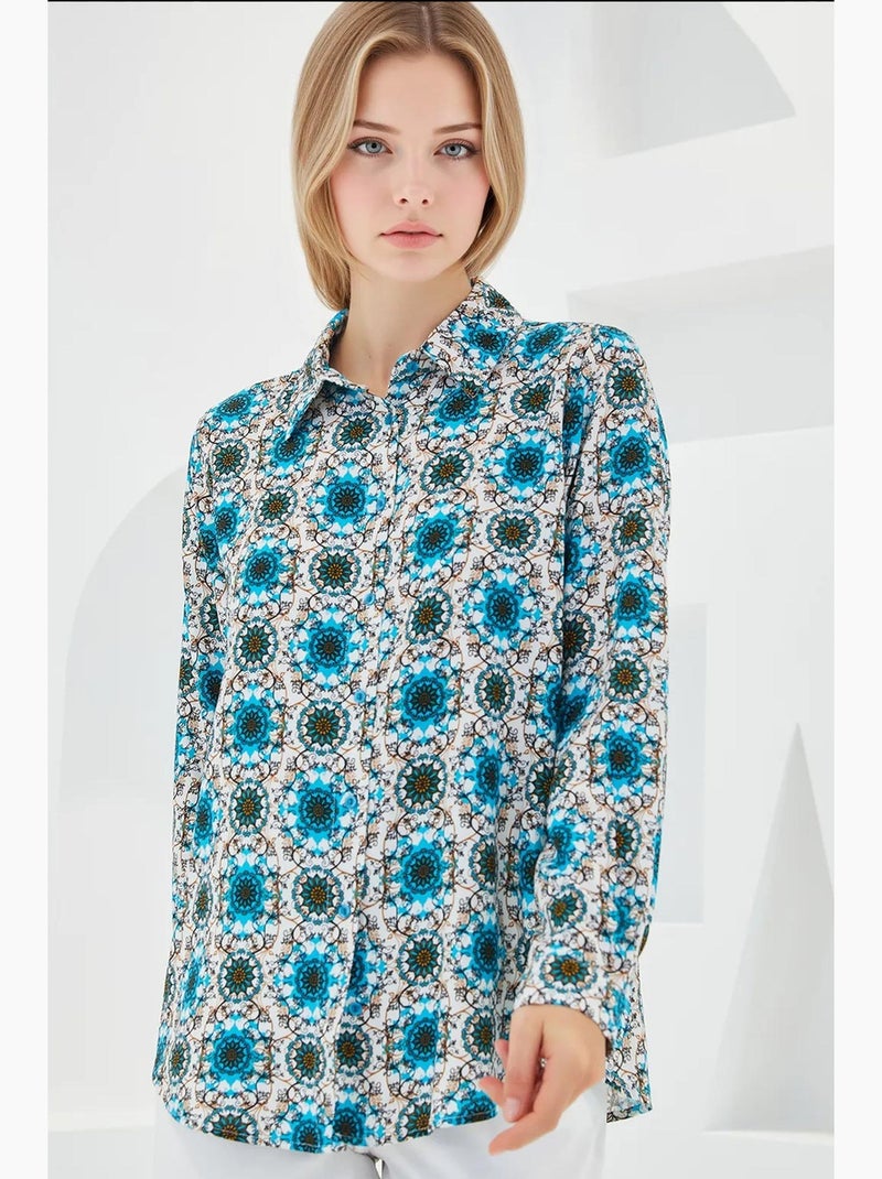 Chemise à motifs graphiques bdart Bleu ciel - Kiabi