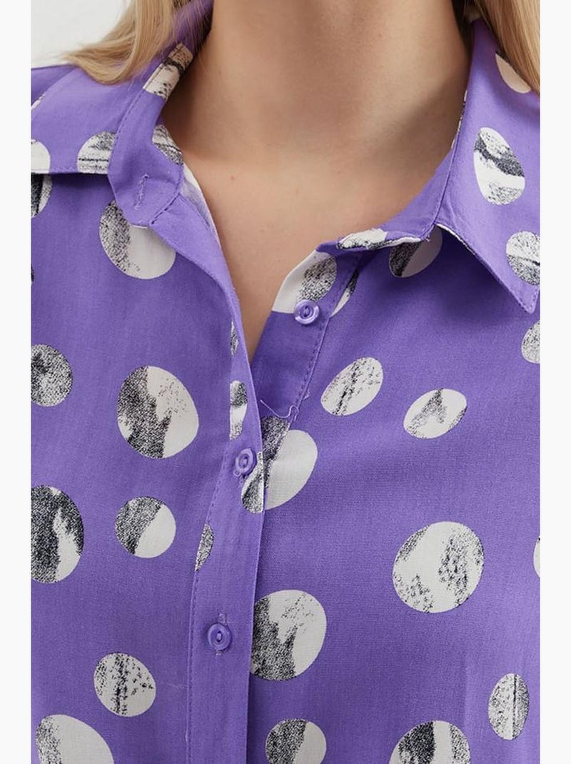 Chemise à motifs nouée devant bdart Lavande - Kiabi