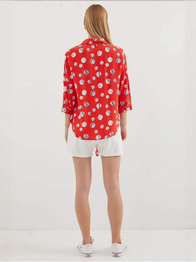 Chemise à motifs nouée devant bdart Rouge - Kiabi