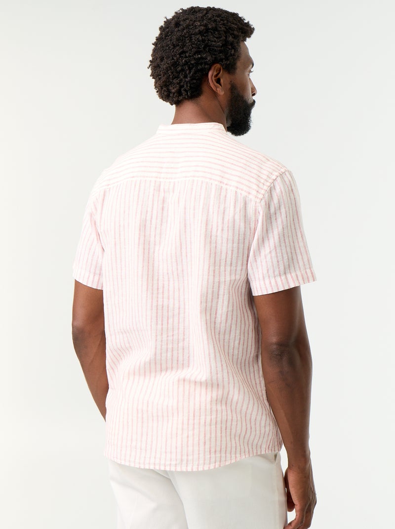 Chemise à rayures à manches courtes Rouge - Kiabi