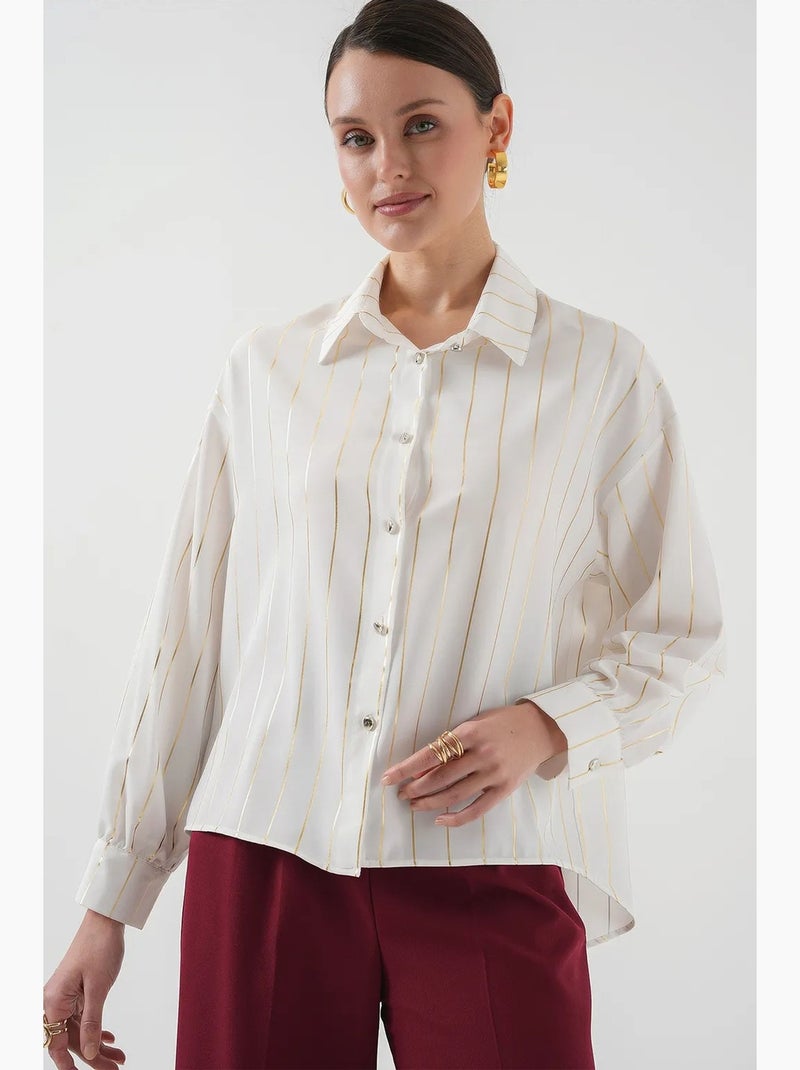 Chemise à rayures argentées bdart Blanc - Kiabi
