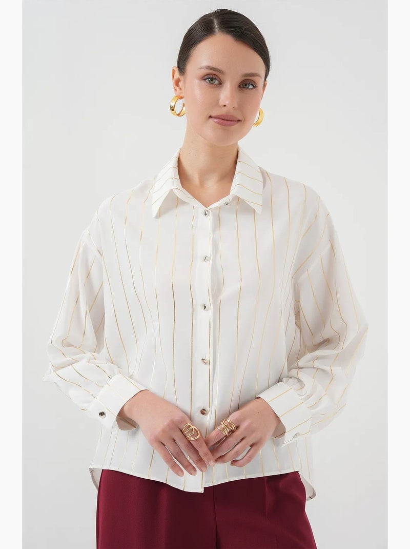 Chemise à rayures argentées bdart Blanc - Kiabi