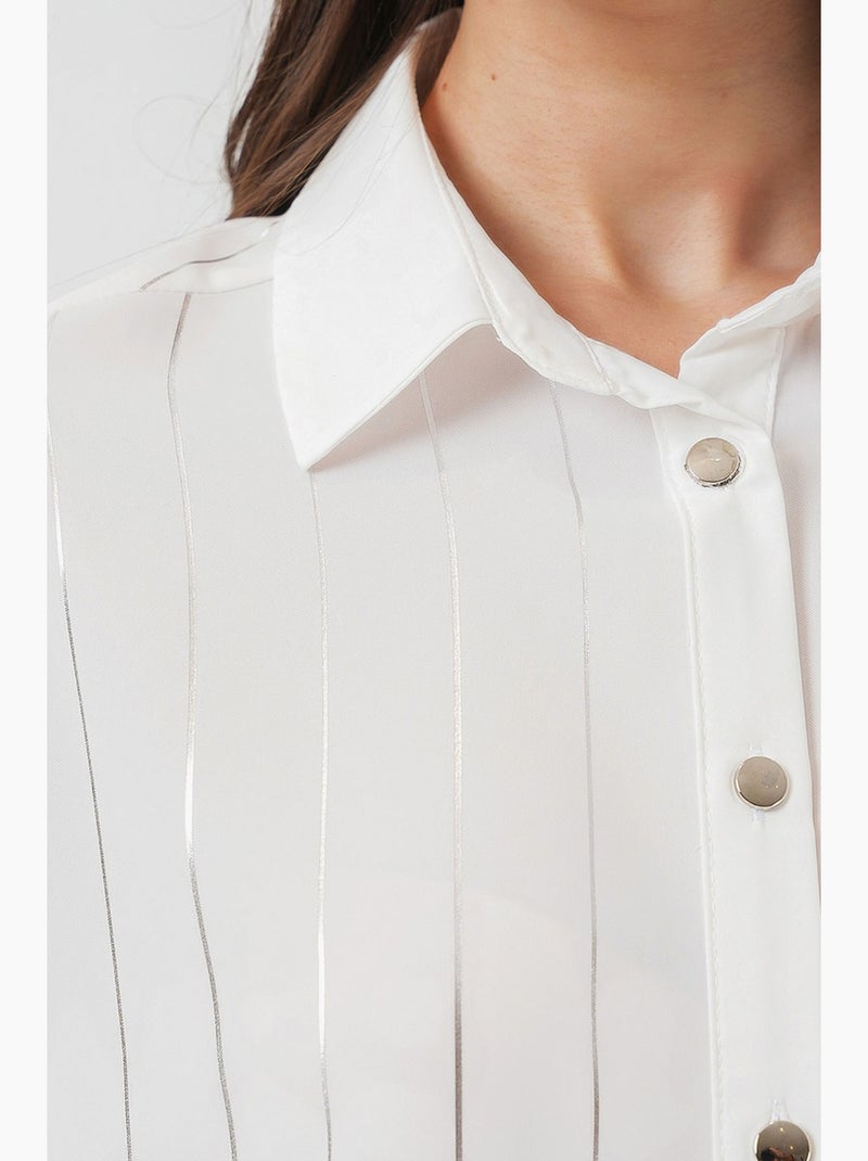 Chemise à rayures argentées bdart Crème - Kiabi