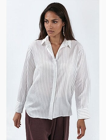 Chemise à rayures décontractée boutonnée busem