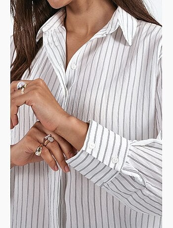 Chemise à rayures décontractée boutonnée busem
