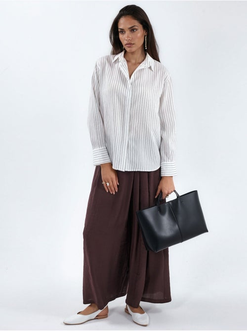 Chemise à rayures décontractée boutonnée busem - Kiabi