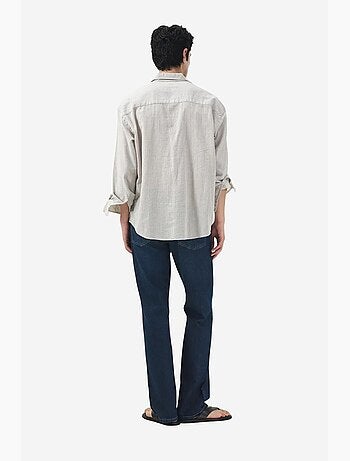 Chemise à rayures en coton, tissage velours giesto
