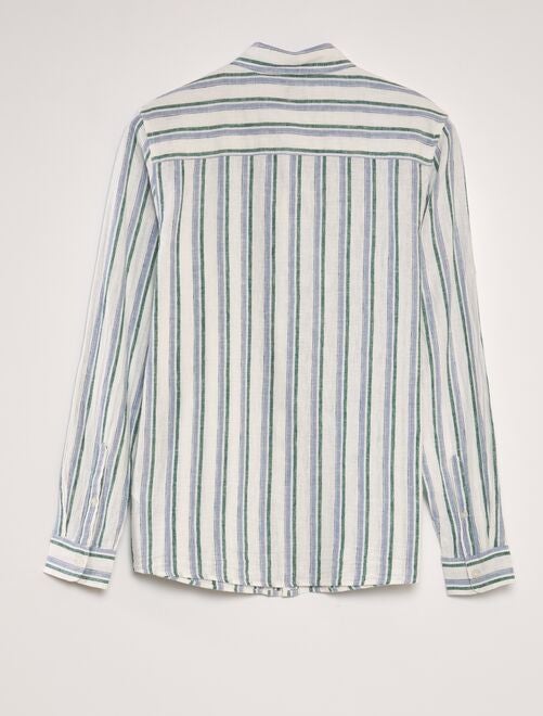 Chemise à rayures en lin - Kiabi