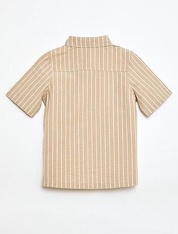 Chemise à rayures manches courtes en coton