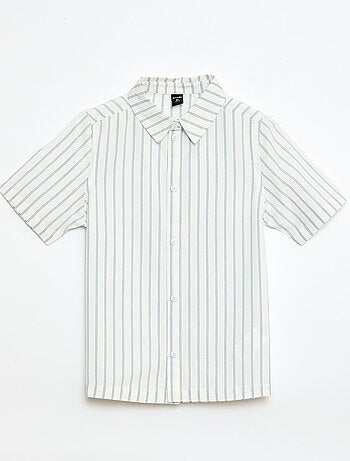 Chemise à rayures manches courtes en coton
