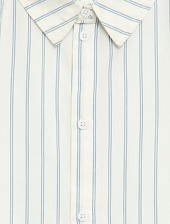 Chemise à rayures manches courtes en coton