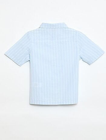 Chemise à rayures manches courtes en coton
