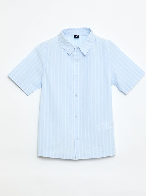 Chemise à rayures manches courtes en coton - Kiabi