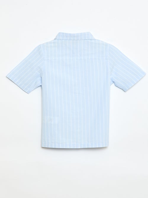 Chemise à rayures manches courtes en coton - Kiabi