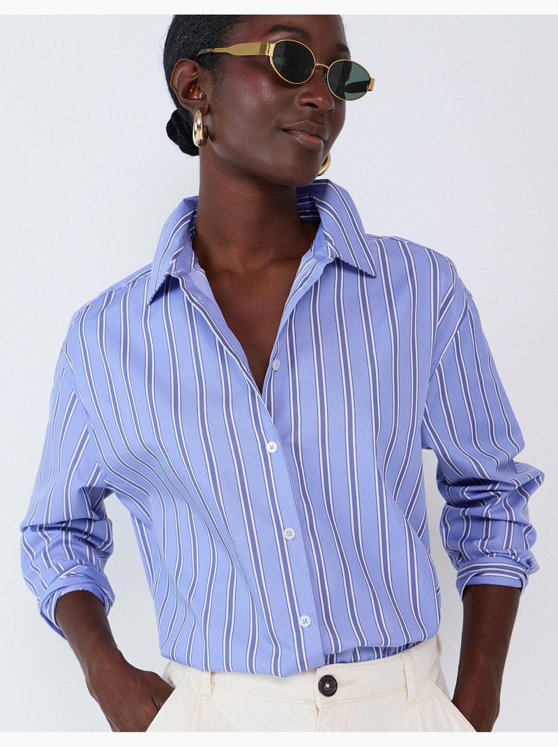 Chemise à rayures, mo fashion Bleu - Kiabi