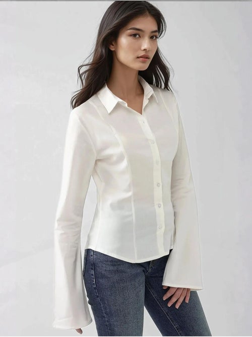 Chemise ajustée à manches longues hiccup - Kiabi