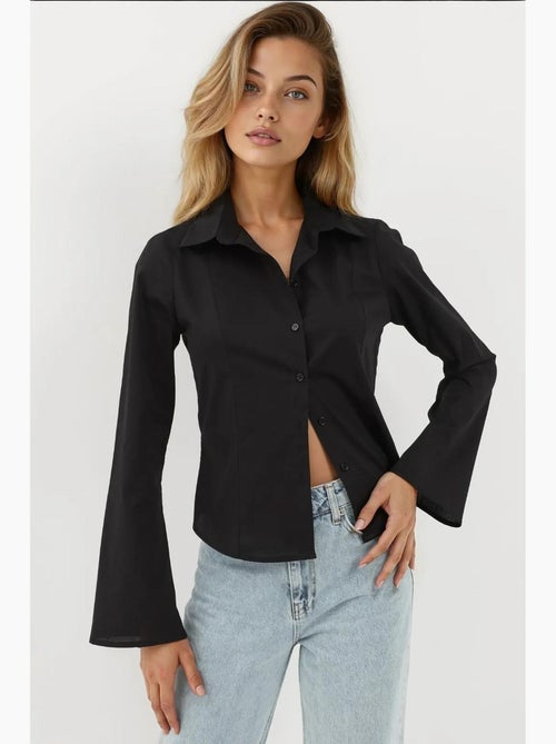 Chemise ajustée à manches longues hiccup - Kiabi