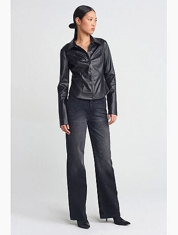 Chemise ajustée aspect cuir dilvin