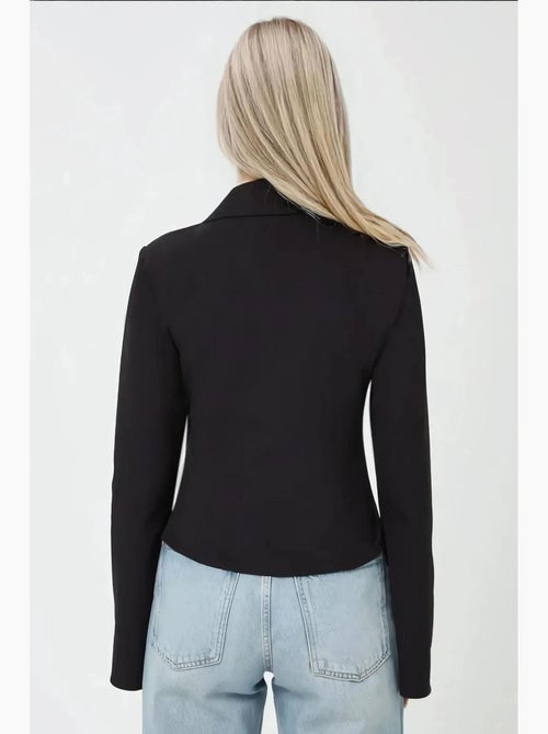 Chemise ajustée en coton à manches longues hiccup - Kiabi
