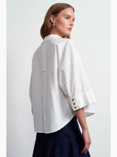 Chemise ample en popeline de coton dilvin - Kiabi Chemise ample en popeline de coton dilvin - Kiabi