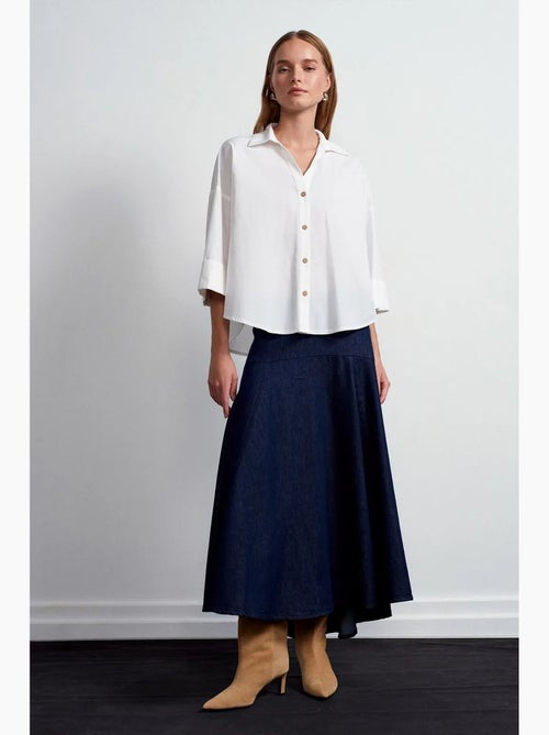 Chemise ample en popeline de coton dilvin - Kiabi Chemise ample en popeline de coton dilvin - Kiabi