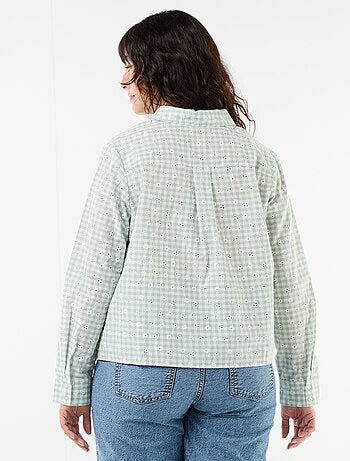 Chemise avec broderie anglaise et détails ondulés