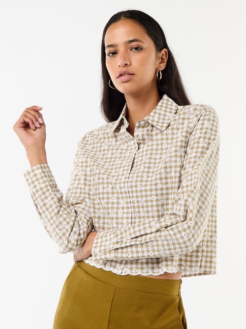 Chemise avec broderies all over - Kiabi