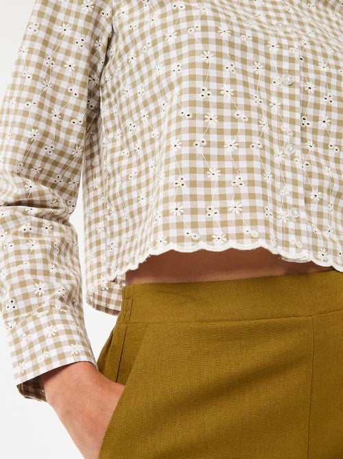 Chemise avec broderies all over - Kiabi