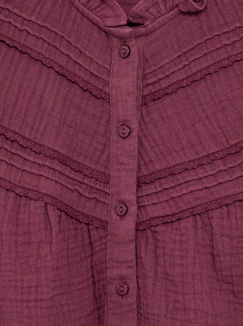 Chemise avec col volanté et broderies - Kiabi Chemise avec col volanté et broderies - Kiabi