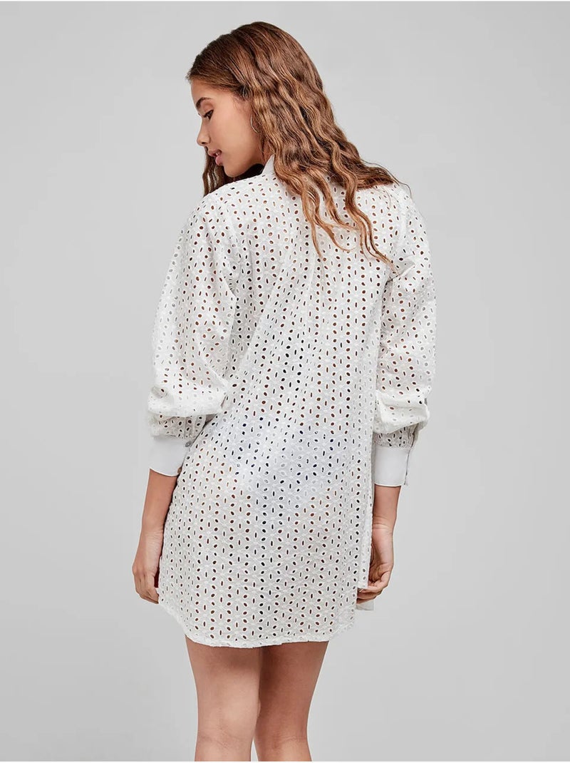 Chemise avec fermeture boutonnée sur le devant, 100% coton Blanc - Kiabi